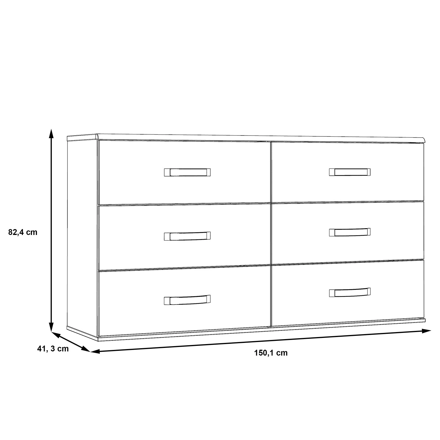 Loftscape Kommode Asperen - Sandeiche Dekor / Hochglanz Weiß - Breite: 150 cm 7 Loftscape Kommode Asperen - Sandeiche Dekor / Hochglanz Weiß - Breite: 150 cm – Bild 7