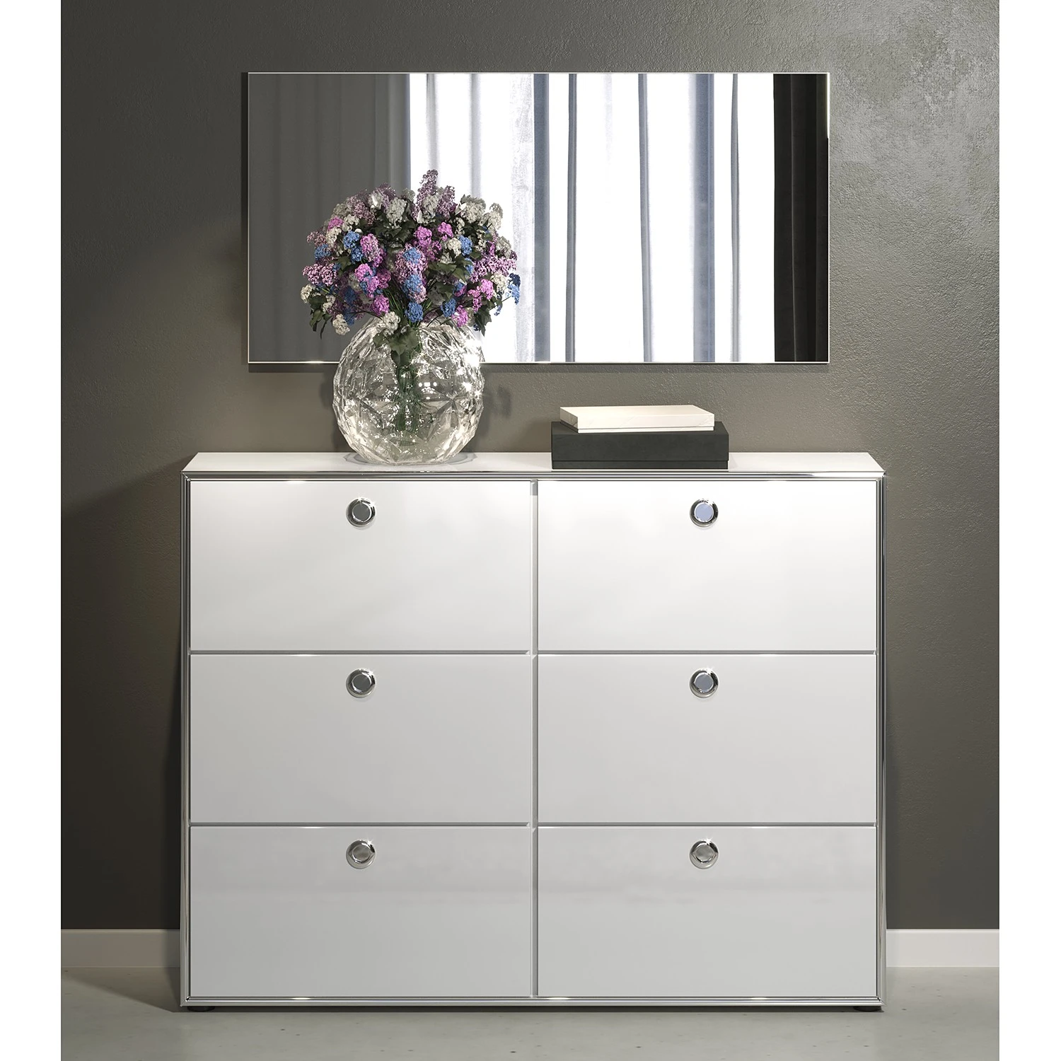 Trendteam Kommode Infinity - Hochglanz Weiß / Matt Weiß 2 Trendteam Kommode Infinity - Hochglanz Weiß / Matt Weiß – Bild 2