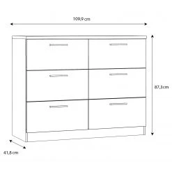 Loftscape Kommode Almelo - Eiche Hell Dekor - Breite: 110 cm -Wohnzimmermöbel boutique en ligne 1000363818 220803 500 SKETCH DETAILS P000000001000363818 sketch