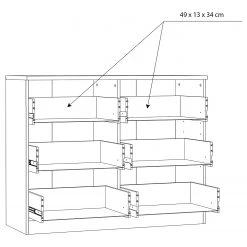 Loftscape Kommode Almelo - Eiche Hell Dekor - Breite: 110 cm -Wohnzimmermöbel boutique en ligne 1000363818 220803 501 SKETCH DETAILS P000000001000363818 sketch