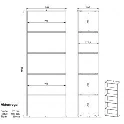 Germania Aktenregal GW-Pasadena II - Graphit / Weiß - Höhe: 196 cm -Wohnzimmermöbel boutique en ligne 1000363843 220722 500 SKETCH DETAILS P000000001000363843 sketch