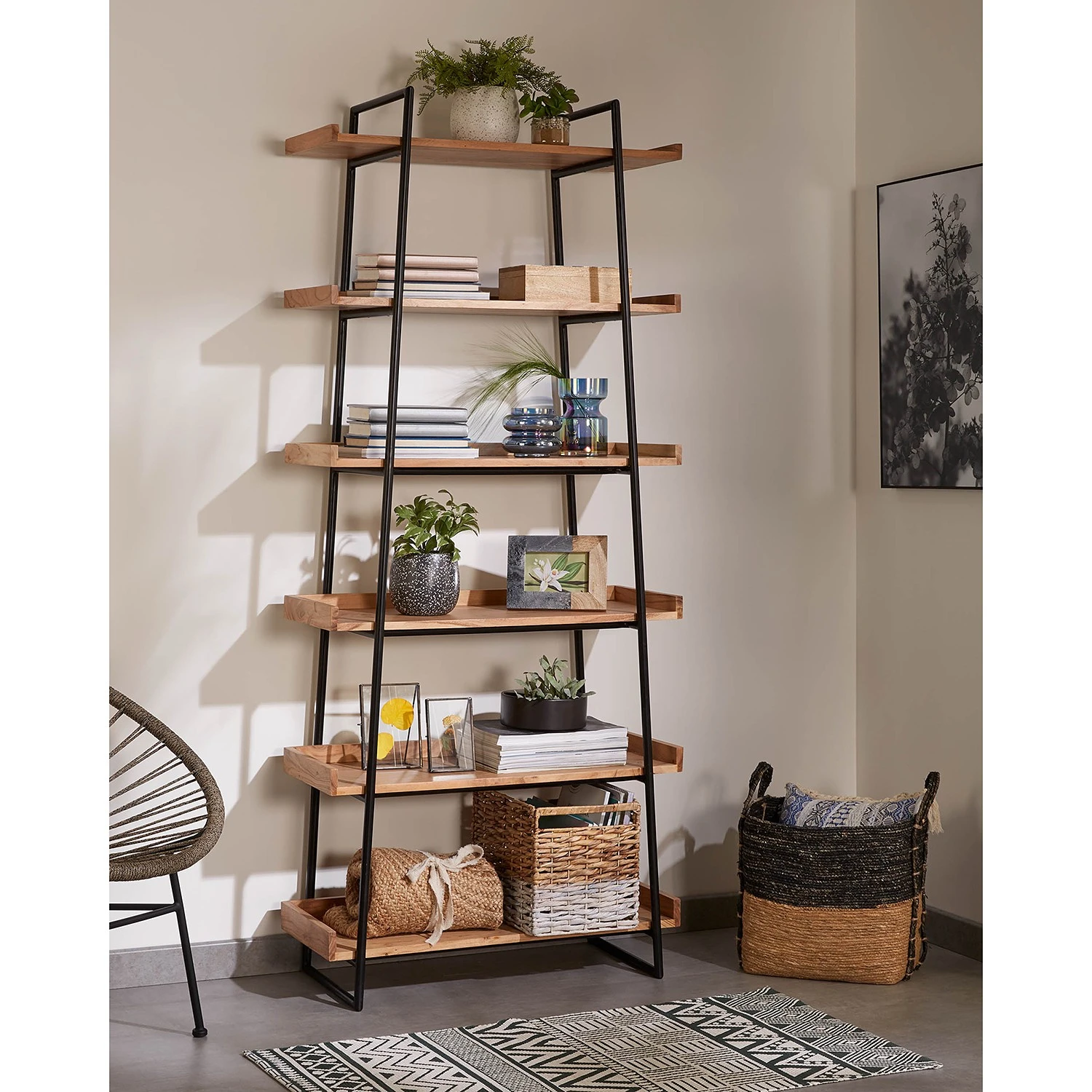 Red Living Regal Breitbride II - Akazie massiv / Metall - Akazie / Schwarz 2 Red Living Regal Breitbride II - Akazie massiv / Metall - Akazie / Schwarz – Bild 2