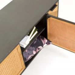 Red Living TV-Lowboard Kisumu - Wiener Geflecht / Eisen - Braun / Schwarz -Wohnzimmermöbel boutique en ligne 1000363963 220714 055 DETAILS P000000001000363963