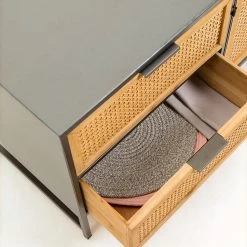 Red Living TV-Lowboard Kisumu - Wiener Geflecht / Eisen - Braun / Schwarz -Wohnzimmermöbel boutique en ligne 1000363963 220714 060 DETAILS P000000001000363963