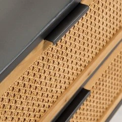 Red Living TV-Lowboard Kisumu - Wiener Geflecht / Eisen - Braun / Schwarz -Wohnzimmermöbel boutique en ligne 1000363963 220714 065 DETAILS P000000001000363963