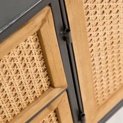 Red Living TV-Lowboard Kisumu - Wiener Geflecht / Eisen - Braun / Schwarz -Wohnzimmermöbel boutique en ligne 1000363963 220714 071 DETAILS P000000001000363963