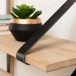 Red Living Wandregal Nakuru - Buche massiv / Echtleder - Buche / Schwarz -Wohnzimmermöbel boutique en ligne 1000363967 220714 045 DETAILS P000000001000363967