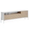 Norrwood TV-Lowboard Maredale II - Esche teilmassiv - Weiß / Esche