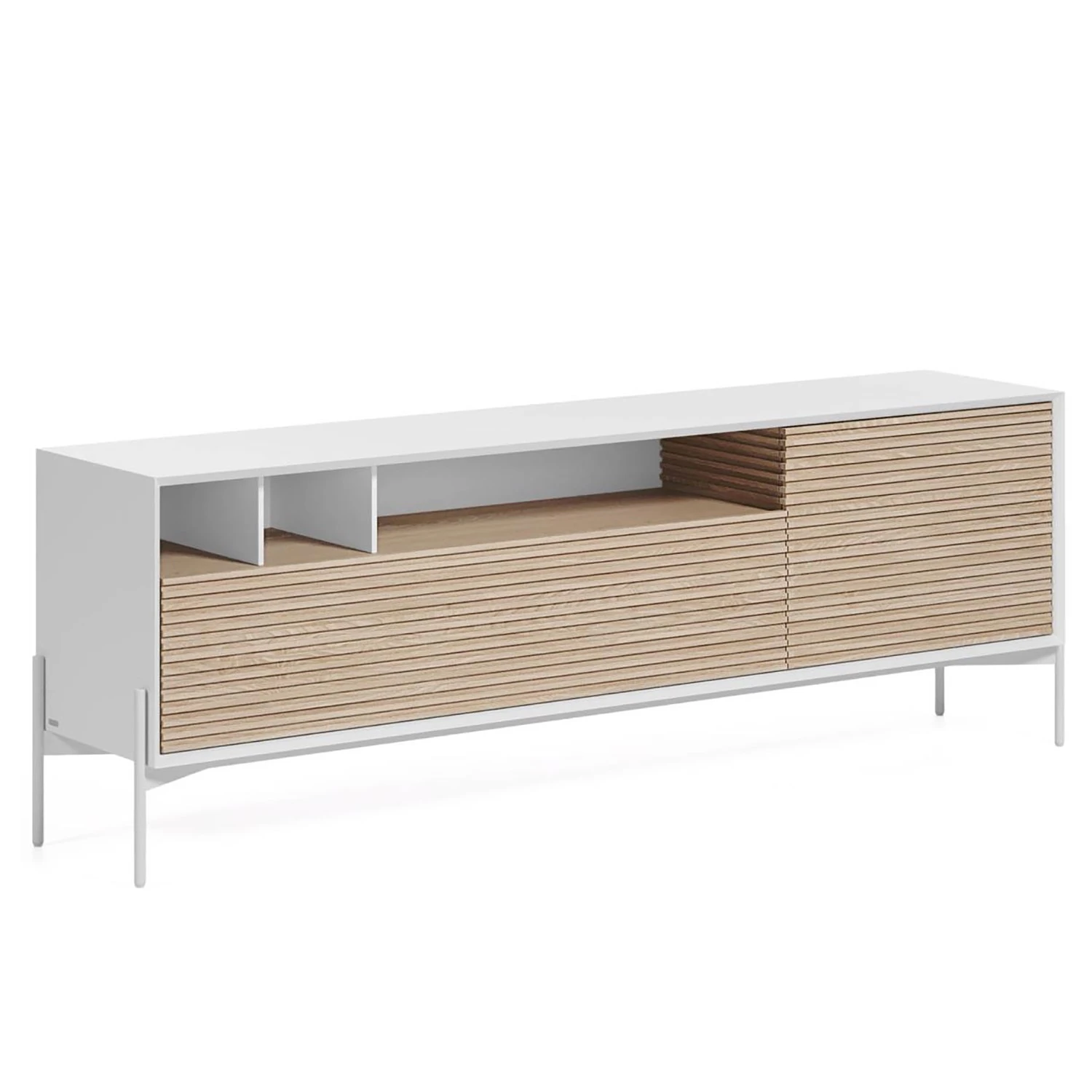 Norrwood TV-Lowboard Maredale II - Esche teilmassiv - Weiß / Esche 1 Norrwood TV-Lowboard Maredale II - Esche teilmassiv - Weiß / Esche