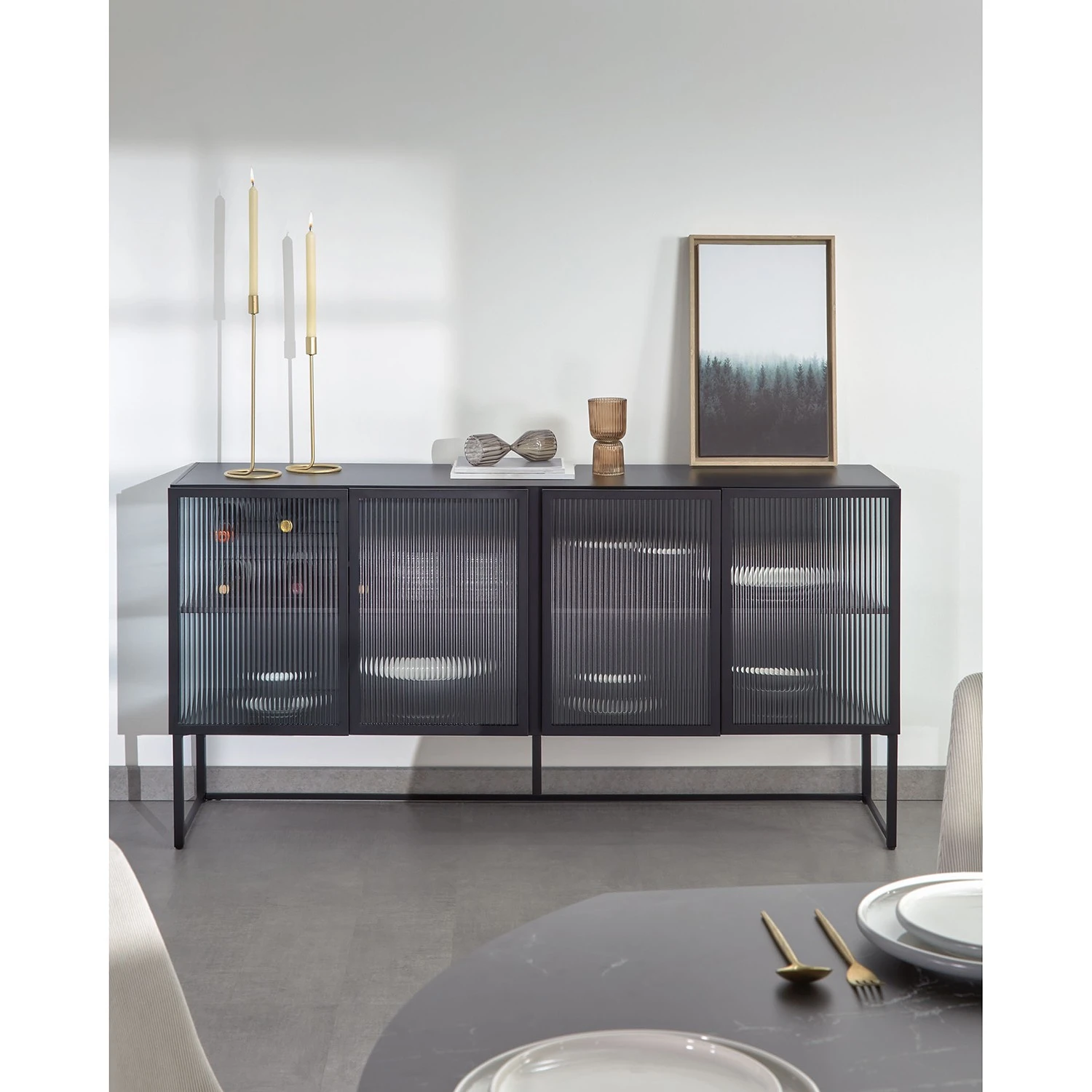 Loftscape Sideboard Tete - Glas / Metall - Schwarz 2 Loftscape Sideboard Tete - Glas / Metall - Schwarz – Bild 2
