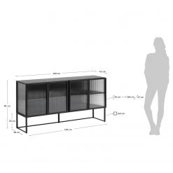 Loftscape Sideboard Tete - Glas / Metall - Schwarz 21 Loftscape Sideboard Tete - Glas / Metall - Schwarz -Wohnzimmermöbel boutique en ligne 1000363985 220714 500 SKETCH DETAILS P000000001000363985 sketch