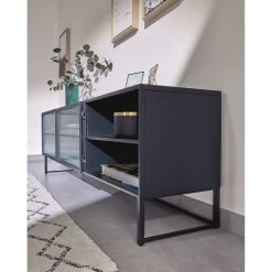 Loftscape TV-Lowboard Tete - Glas / Metall - Schwarz 14 Loftscape TV-Lowboard Tete - Glas / Metall - Schwarz -Wohnzimmermöbel boutique en ligne 1000363986 220714 021 MOOD DETAILS P000000001000363986 mood