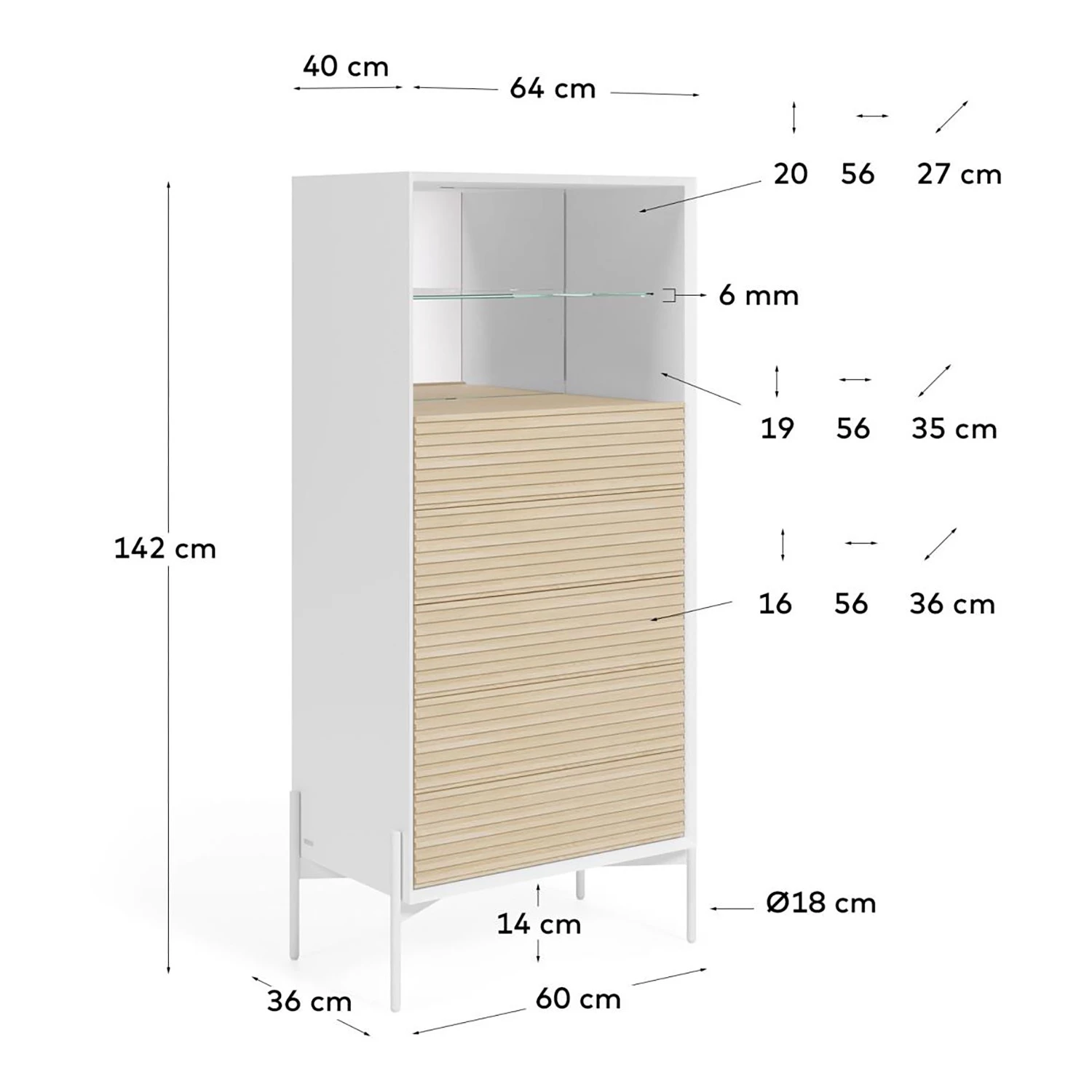 Norrwood Higboard Maredale - Esche teilmassiv - Weiß / Esche 9 Norrwood Higboard Maredale - Esche teilmassiv - Weiß / Esche – Bild 9
