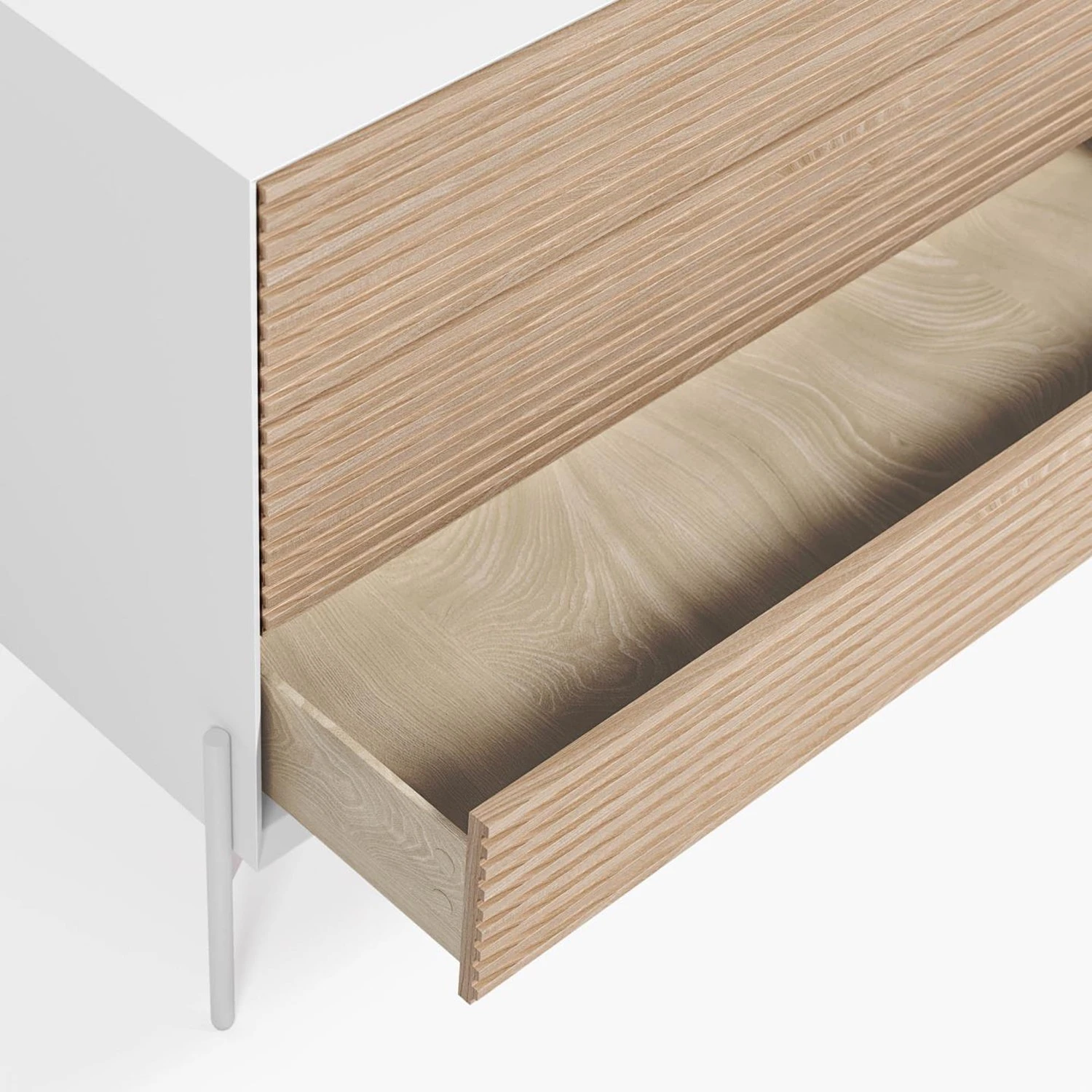 Norrwood Sideboard Maredale II - Esche teilmassiv - Esche / Weiß 4 Norrwood Sideboard Maredale II - Esche teilmassiv - Esche / Weiß – Bild 4