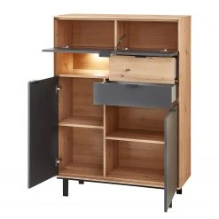 Fashion For Home Highboard Leox - Inkl. Beleuchtung - Graphit / Eiche Artisan Dekor -Wohnzimmermöbel boutique en ligne 1000364262 220719 035 DETAILS P000000001000364262