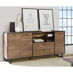 Red Living Sideboard Trylith I - Eiche Rustikal Dekor / Schwarz -Wohnzimmermöbel boutique en ligne 1000364622 220719 021 MOOD DETAILS P000000001000364622 mood