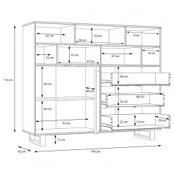 Red Living Sideboard Trylith II - Eiche Rustikal Dekor / Schwarz -Wohnzimmermöbel boutique en ligne 1000364623 220719 501 SKETCH DETAILS P000000001000364623 sketch