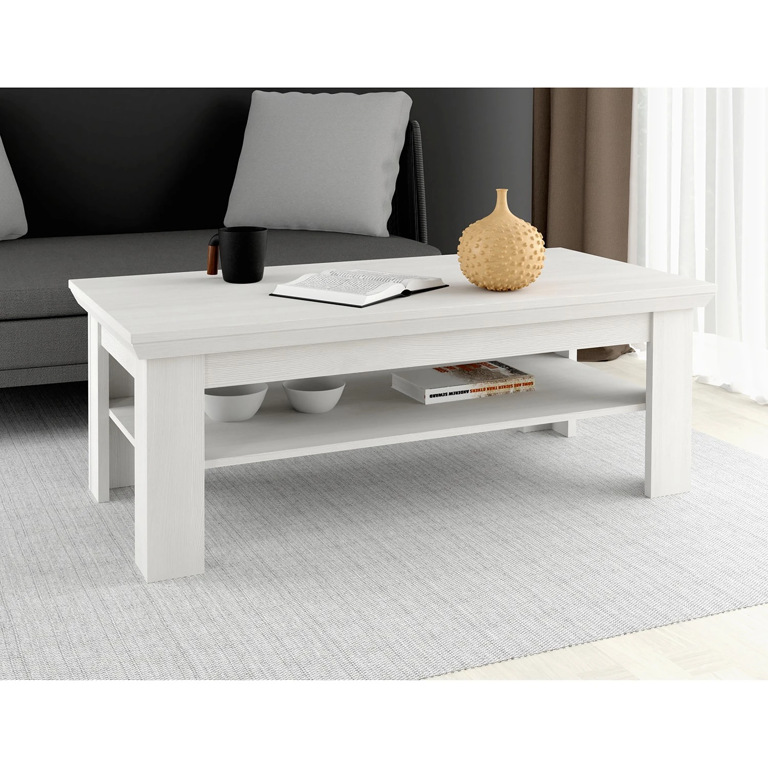 Ridgevalley Couchtisch Boolamore - Kiefer Weiß Dekor 2 Ridgevalley Couchtisch Boolamore - Kiefer Weiß Dekor – Bild 2