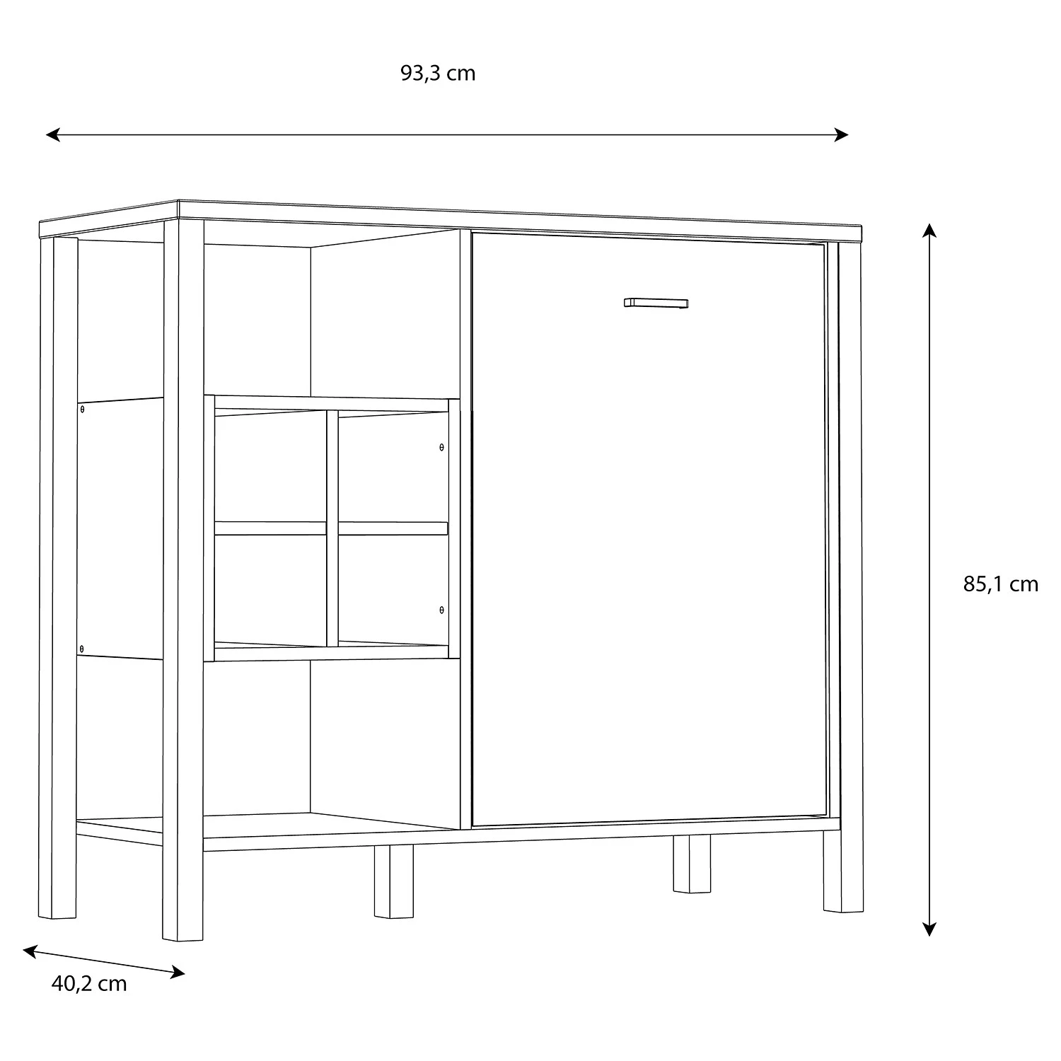 Red Living Kommode Kasala II - Eiche Riviera Dekor / Schwarz 7 Red Living Kommode Kasala II - Eiche Riviera Dekor / Schwarz – Bild 7