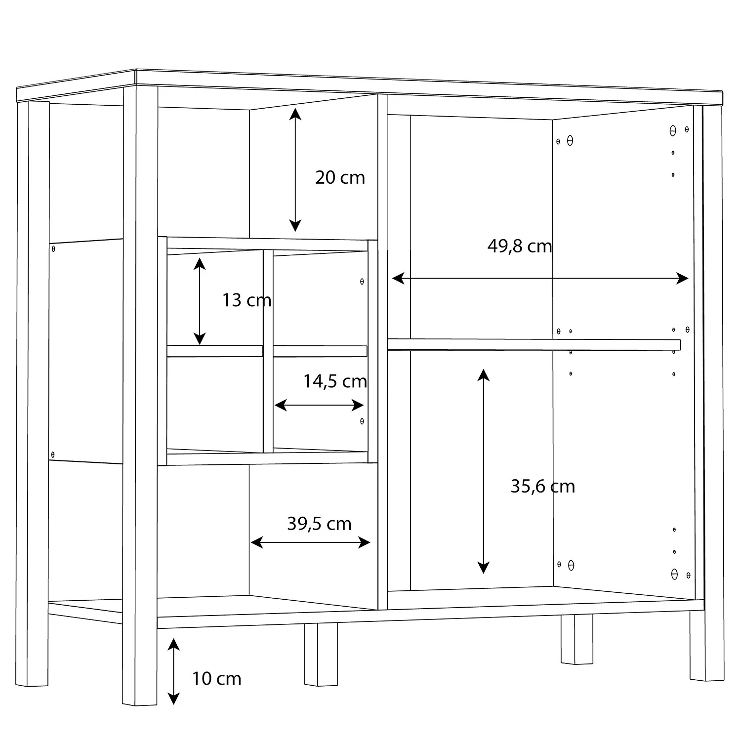 Red Living Kommode Kasala II - Eiche Riviera Dekor / Schwarz 8 Red Living Kommode Kasala II - Eiche Riviera Dekor / Schwarz – Bild 8