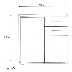 Loftscape Kommode Kiltealy I - Weiß / Eiche Sonoma Dekor -Wohnzimmermöbel boutique en ligne 1000364882 220722 500 SKETCH DETAILS P000000001000364882 sketch