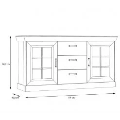 Ridgevalley Sideboard Boolamore I - Eiche Dekor -Wohnzimmermöbel boutique en ligne 1000364888 220722 500 SKETCH DETAILS P000000001000364888 sketch