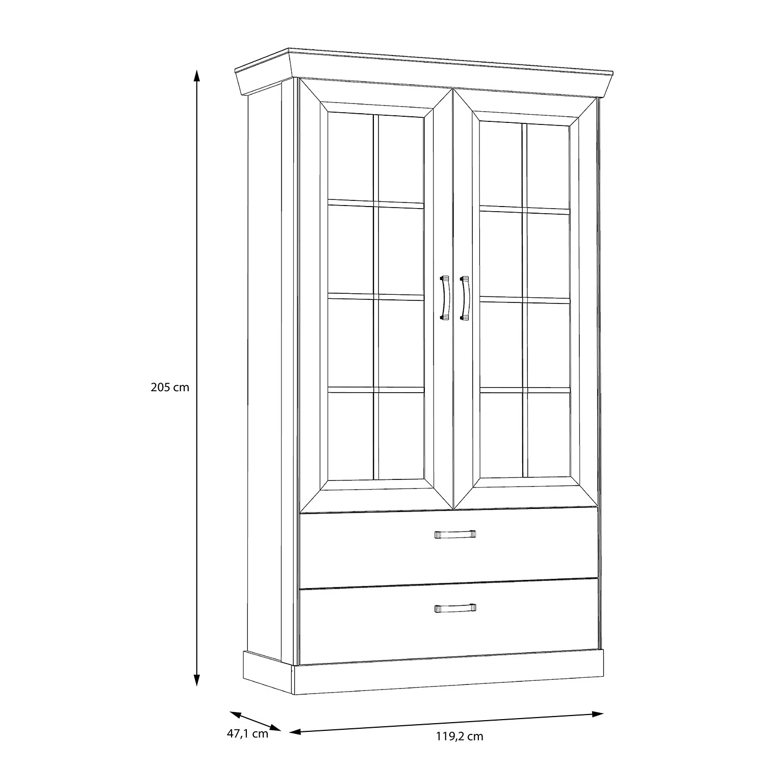 Ridgevalley Vitrinenschrank Boolamore II - Eiche Dekor 5 Ridgevalley Vitrinenschrank Boolamore II - Eiche Dekor – Bild 5