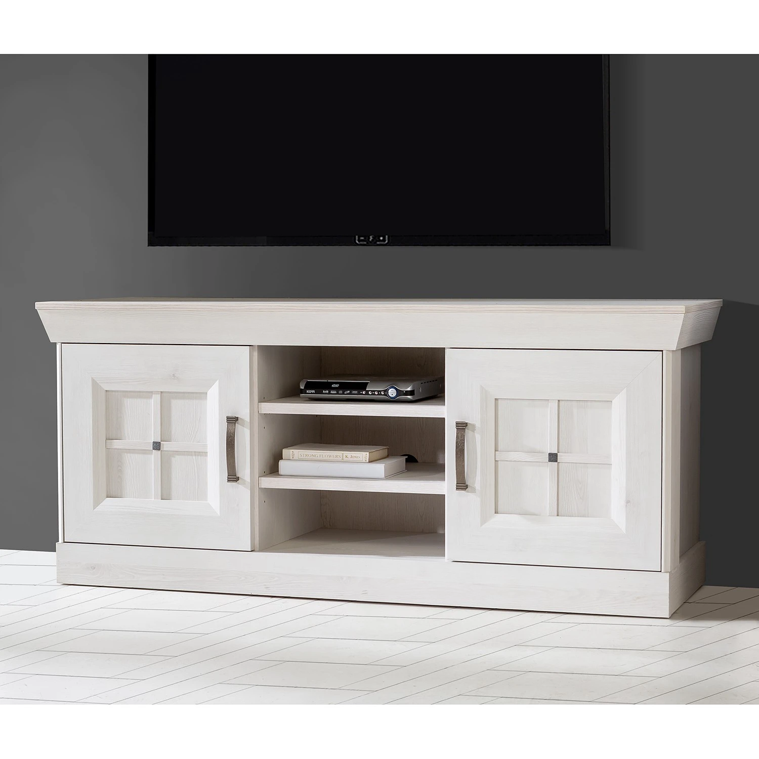 Ridgevalley TV-Lowboard Boolamore - Kiefer Weiß Dekor 2 Ridgevalley TV-Lowboard Boolamore - Kiefer Weiß Dekor – Bild 2