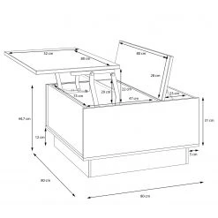 Loftscape Couchtisch Wijo - Eiche Sonoma Dekor / Weiß -Wohnzimmermöbel boutique en ligne 1000364898 220722 501 SKETCH DETAILS P000000001000364898 sketch