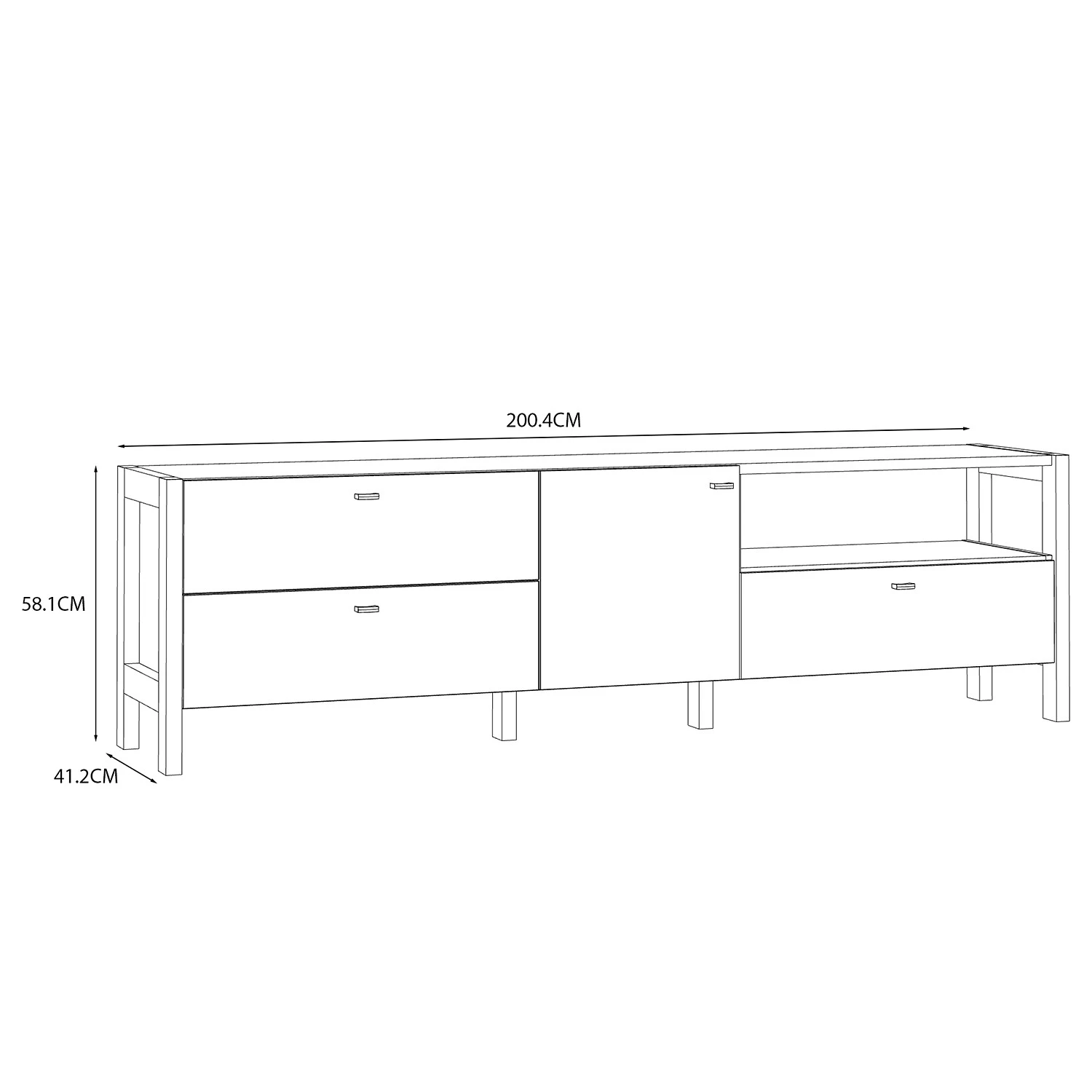 Loftscape TV-Lowboard Thurles - Eiche Sonoma Dekor / Weiß 6 Loftscape TV-Lowboard Thurles - Eiche Sonoma Dekor / Weiß – Bild 6