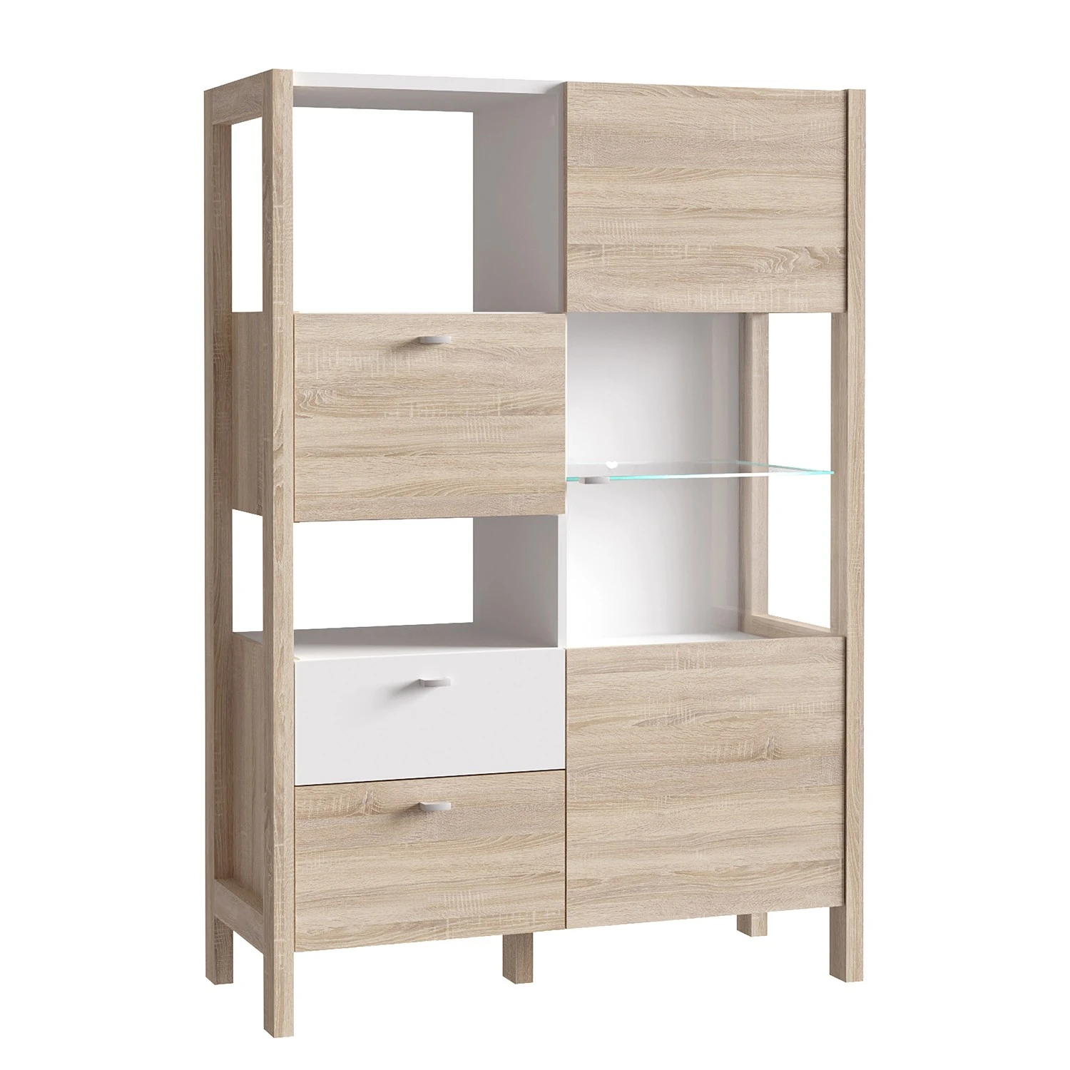 Loftscape Highboard Thurles - Eiche Sonoma Dekor / Weiß 1 Loftscape Highboard Thurles - Eiche Sonoma Dekor / Weiß