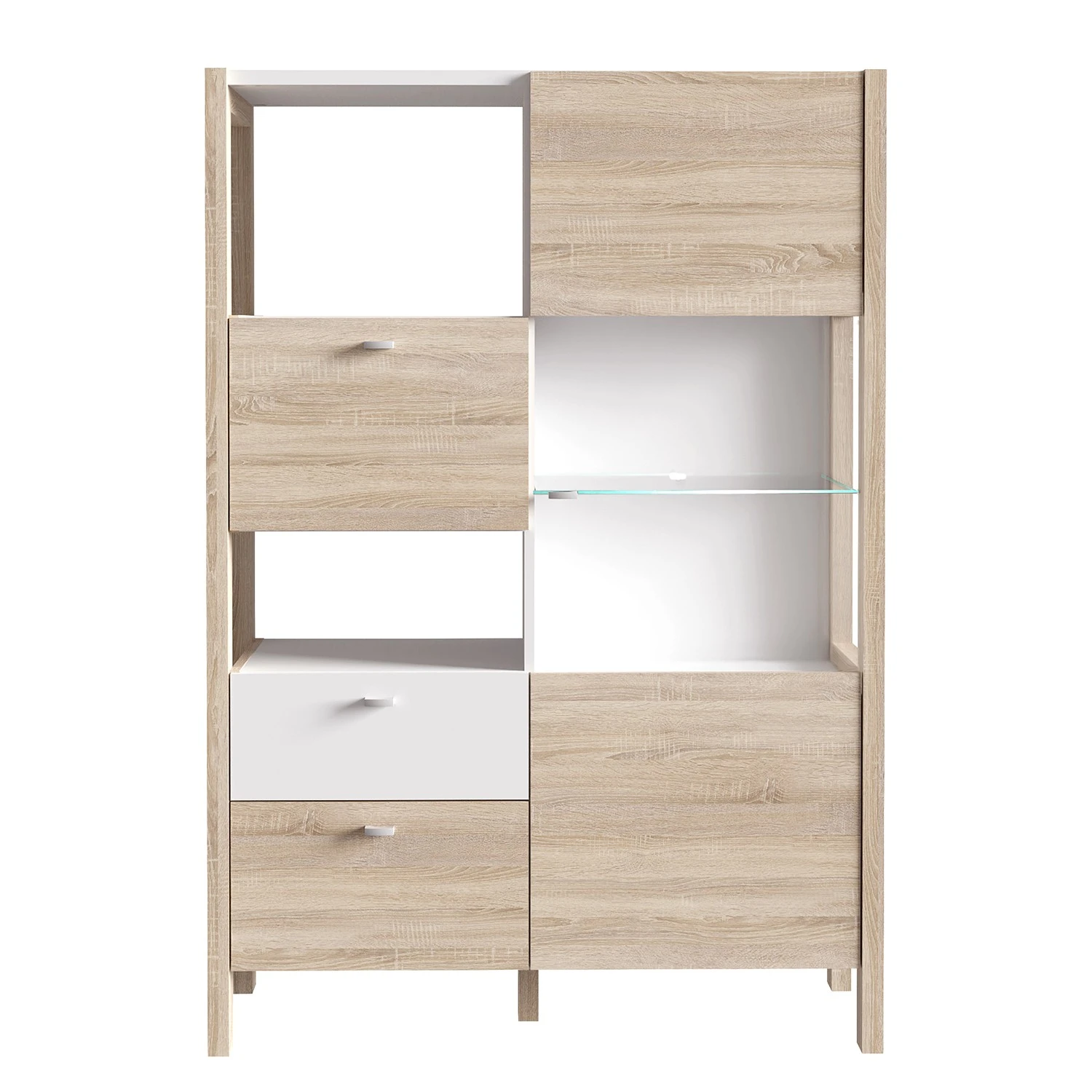 Loftscape Highboard Thurles - Eiche Sonoma Dekor / Weiß 2 Loftscape Highboard Thurles - Eiche Sonoma Dekor / Weiß – Bild 2