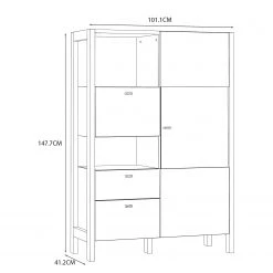 Loftscape Highboard Thurles - Eiche Sonoma Dekor / Weiß 10 Loftscape Highboard Thurles - Eiche Sonoma Dekor / Weiß -Wohnzimmermöbel boutique en ligne 1000364905 220722 500 SKETCH DETAILS P000000001000364905 sketch
