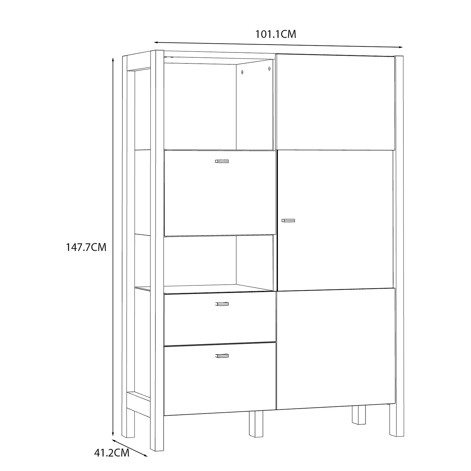 Loftscape Highboard Thurles - Eiche Sonoma Dekor / Weiß 5 Loftscape Highboard Thurles - Eiche Sonoma Dekor / Weiß – Bild 5