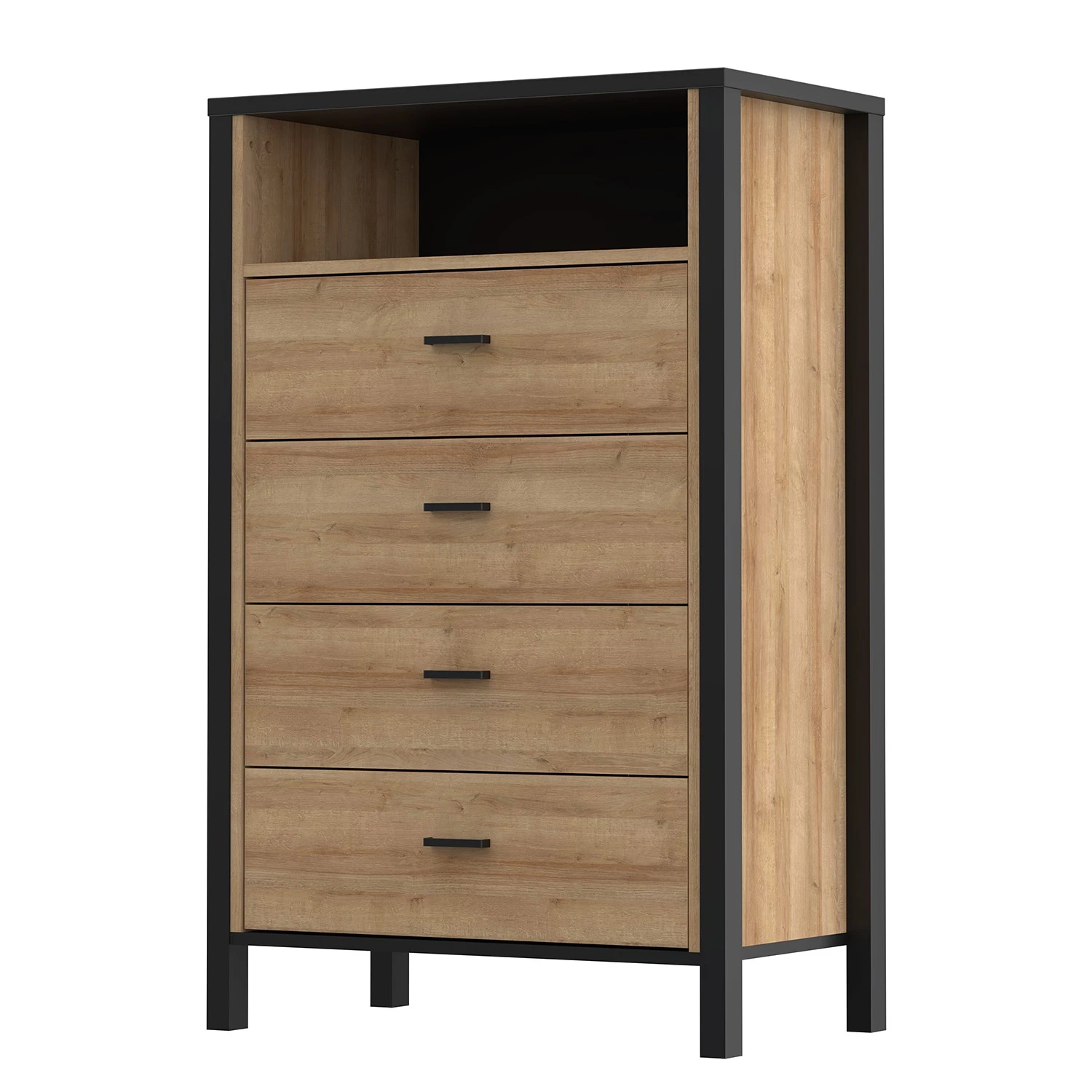 Red Living Kommode Kasala III - Eiche Riviera Dekor / Schwarz 1 Red Living Kommode Kasala III - Eiche Riviera Dekor / Schwarz