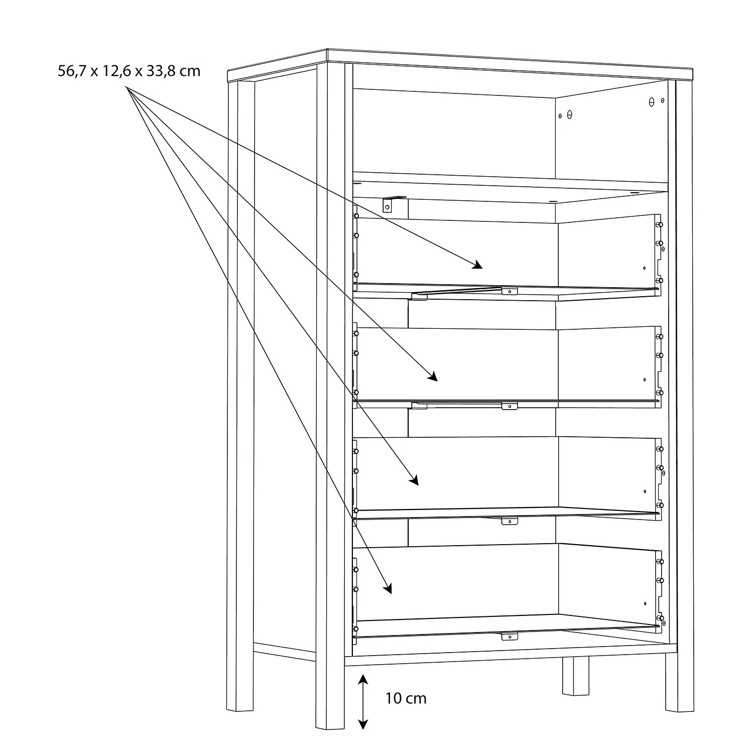 Red Living Kommode Kasala III - Eiche Riviera Dekor / Schwarz 7 Red Living Kommode Kasala III - Eiche Riviera Dekor / Schwarz – Bild 7