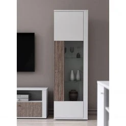 Loftscape Standvitrine Millquarter - Weiß / Eiche Hell Dekor -Wohnzimmermöbel boutique en ligne 1000364912 220722 021 MOOD DETAILS P000000001000364912 mood