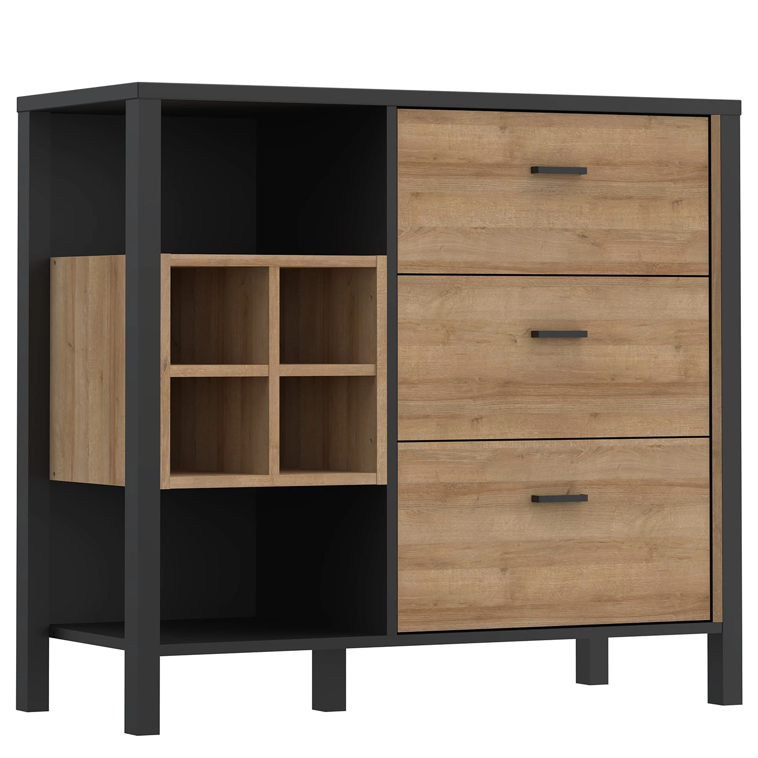 Red Living Kommode Kasala I - Eiche Riviera Dekor / Schwarz 5 Red Living Kommode Kasala I - Eiche Riviera Dekor / Schwarz – Bild 5