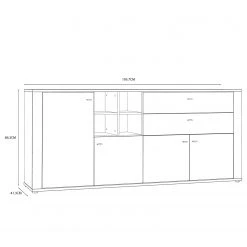 Loftscape Sideboard Millquarter - Weiß / Eiche Hell Dekor 12 Loftscape Sideboard Millquarter - Weiß / Eiche Hell Dekor -Wohnzimmermöbel boutique en ligne 1000364914 220722 500 SKETCH DETAILS P000000001000364914 sketch