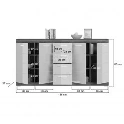 Loftscape Kommode Sarai IV - Hochglanz Weiß / Eiche Grau Dekor -Wohnzimmermöbel boutique en ligne 1000365256 220728 500 SKETCH DETAILS P000000001000365256 sketch