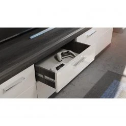 Loftscape TV-Lowboard Sarai I - Hochglanz Weiß / Eiche Grau Dekor -Wohnzimmermöbel boutique en ligne 1000365259 220728 040 DETAILS P000000001000365259