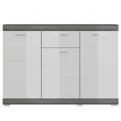 Loftscape Kommode Sarai III - Hochglanz Weiß / Eiche Grau Dekor -Wohnzimmermöbel boutique en ligne 1000365263 220728 030 DETAILS P000000001000365263