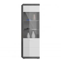 Loftscape Standvitrine Sarai - Hochglanz Weiß / Eiche Grau Dekor 7 Loftscape Standvitrine Sarai - Hochglanz Weiß / Eiche Grau Dekor -Wohnzimmermöbel boutique en ligne 1000365264 220728 030 DETAILS P000000001000365264