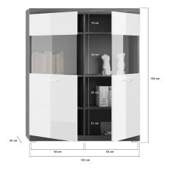 Loftscape Highboard Sarai - Hochglanz Weiß / Eiche Grau Dekor -Wohnzimmermöbel boutique en ligne 1000365272 220728 500 SKETCH DETAILS P000000001000365272 sketch