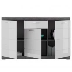 Loftscape Wohnwand Sarai III (4-teilig) - Hochglanz Weiß / Eiche Grau Dekor 14 Loftscape Wohnwand Sarai III (4-teilig) - Hochglanz Weiß / Eiche Grau Dekor -Wohnzimmermöbel boutique en ligne 1000365275 220728 050 DETAILS P000000001000365275