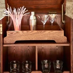 Butlers Kofferbar HEMINGWAY - Anilinleder / Esche massiv - Dunkelbraun -Wohnzimmermöbel boutique en ligne 1000365699 220728 021 MOOD DETAILS P000000001000365699 mood