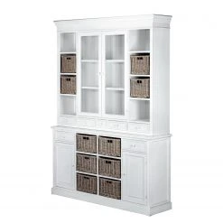 Butlers Wohnschrank CAMPAGNE - Paulownia furnier - Weiß