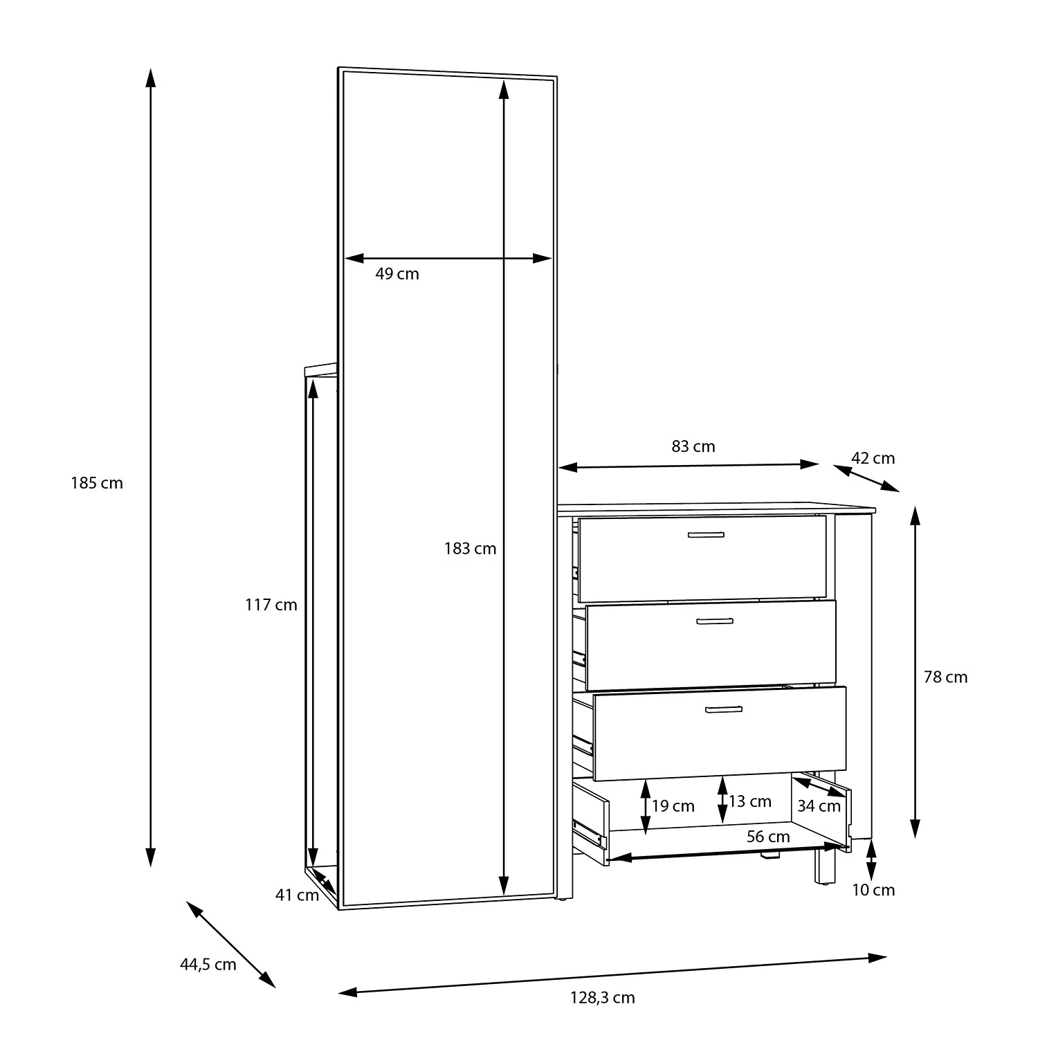 Loftscape Kommode Samtoge II - Amberg Eiche Dekor / Uni Wolfram Grau 9 Loftscape Kommode Samtoge II - Amberg Eiche Dekor / Uni Wolfram Grau – Bild 9