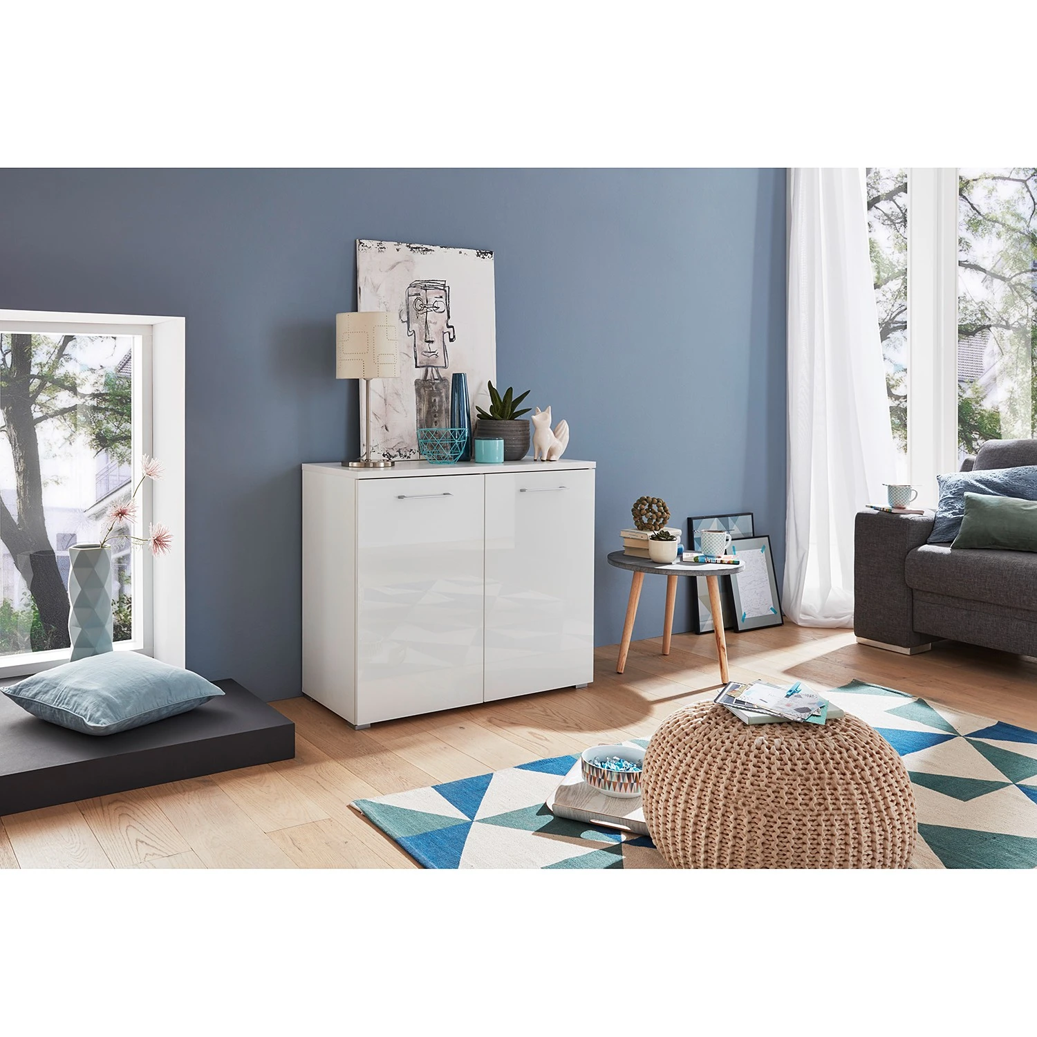 Germania Kommode Campo I - Glas - Weiß 2 Germania Kommode Campo I - Glas - Weiß – Bild 2