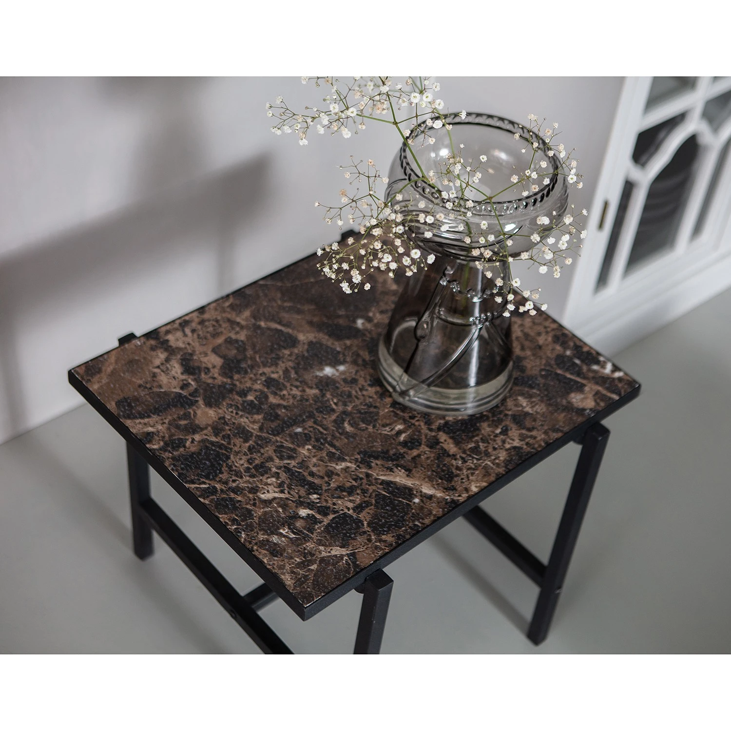 Red Living Beistelltisch Bowes - Marmor Braun Dekor / Schwarz 3 Red Living Beistelltisch Bowes - Marmor Braun Dekor / Schwarz – Bild 3